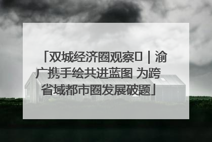 双城经济圈观察㊺｜渝广携手绘共进蓝图 为跨省域都市圈发展破题