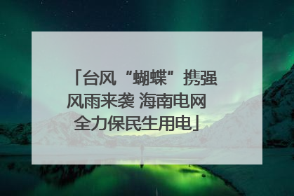 台风“蝴蝶”携强风雨来袭 海南电网全力保民生用电