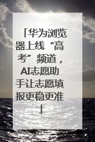 华为浏览器上线“高考”频道，AI志愿助手让志愿填报更稳更准