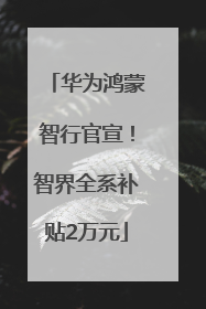 华为鸿蒙智行官宣！智界全系补贴2万元