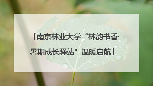 南京林业大学“林韵书香·暑期成长驿站”温暖启航