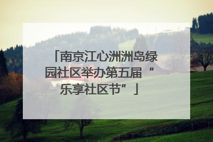 南京江心洲洲岛绿园社区举办第五届“乐享社区节”