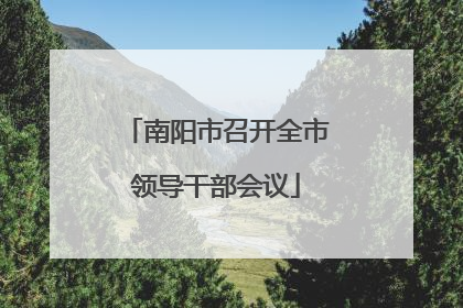 南阳市召开全市领导干部会议