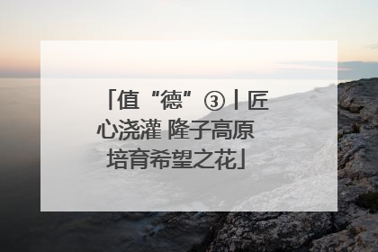 值“德”③丨匠心浇灌 隆子高原培育希望之花
