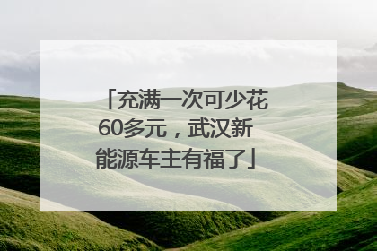 充满一次可少花60多元，武汉新能源车主有福了