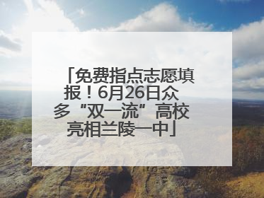 免费指点志愿填报！6月26日众多“双一流”高校亮相兰陵一中