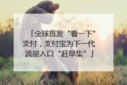 全球首发“看一下”支付，支付宝为下一代流量入口“赶早集”