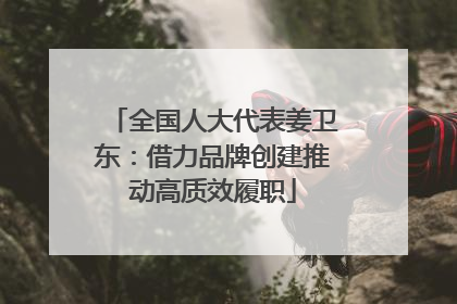 全国人大代表姜卫东：借力品牌创建推动高质效履职