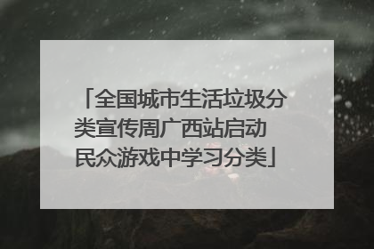 全国城市生活垃圾分类宣传周广西站启动 民众游戏中学习分类