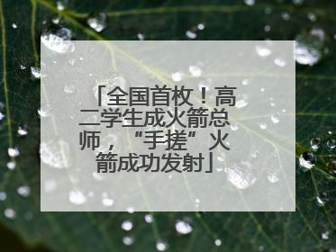 全国首枚！高二学生成火箭总师，“手搓”火箭成功发射
