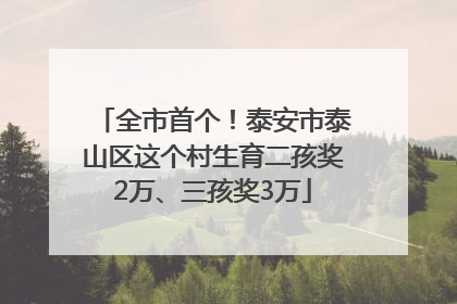 全市首个！泰安市泰山区这个村生育二孩奖2万、三孩奖3万
