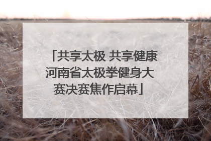 共享太极 共享健康 河南省太极拳健身大赛决赛焦作启幕