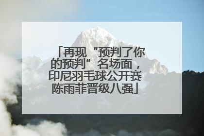 再现“预判了你的预判”名场面，印尼羽毛球公开赛陈雨菲晋级八强