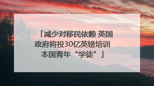 减少对移民依赖 英国政府将投30亿英镑培训本国青年“学徒”