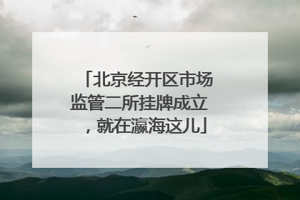 北京经开区市场监管二所挂牌成立，就在瀛海这儿