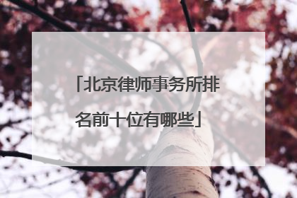 北京律师事务所排名前十位有哪些