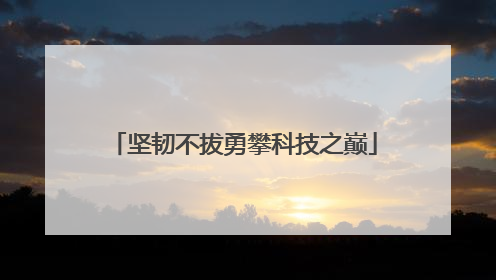 坚韧不拔勇攀科技之巅