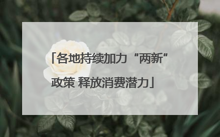 各地持续加力“两新”政策 释放消费潜力