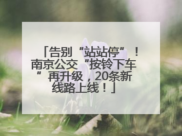 告别“站站停”！南京公交“按铃下车”再升级，20条新线路上线！