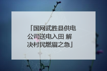 国网武胜县供电公司送电入田 解决村民燃眉之急