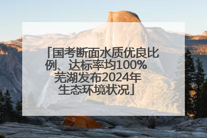 国考断面水质优良比例、达标率均100% 芜湖发布2024年生态环境状况