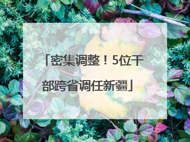密集调整！5位干部跨省调任新疆