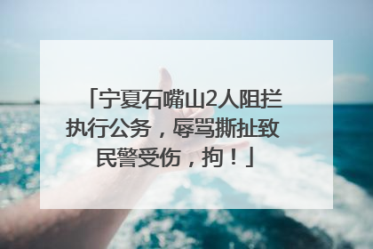 宁夏石嘴山2人阻拦执行公务，辱骂撕扯致民警受伤，拘！