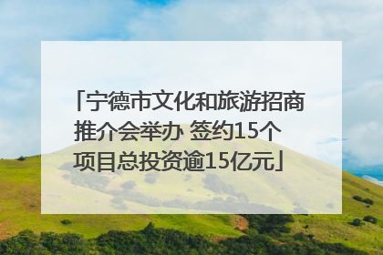 宁德市文化和旅游招商推介会举办 签约15个项目总投资逾15亿元