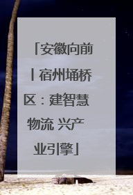 安徽向前丨宿州埇桥区：建智慧物流 兴产业引擎