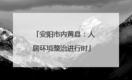 安阳市内黄县：人居环境整治进行时