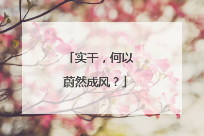 实干，何以蔚然成风？