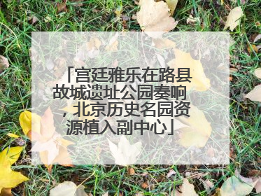 宫廷雅乐在路县故城遗址公园奏响，北京历史名园资源植入副中心