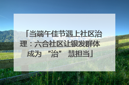 当端午佳节遇上社区治理：六合社区让银发群体成为 “治” 慧担当