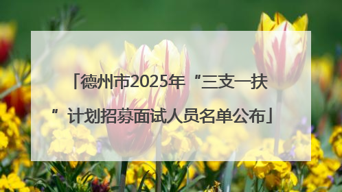 德州市2025年“三支一扶”计划招募面试人员名单公布
