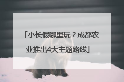 小长假哪里玩？成都农业推出4大主题路线
