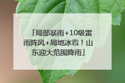 局部暴雨+10级雷雨阵风+局地冰雹！山东迎大范围降雨