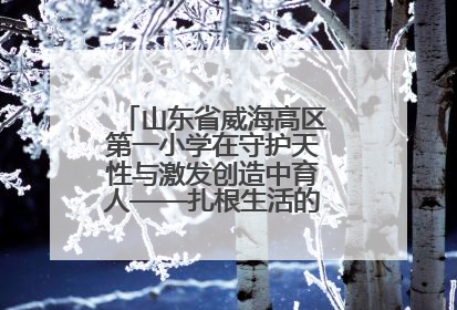 山东省威海高区第一小学在守护天性与激发创造中育人——扎根生活的科学教育更有效