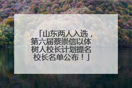 山东两人入选，第六届蔡崇信以体树人校长计划提名校长名单公布！