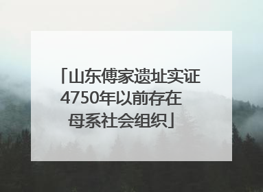 山东傅家遗址实证4750年以前存在母系社会组织