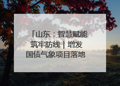 山东：智慧赋能 筑牢防线｜增发国债气象项目落地见效系列报道