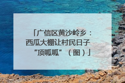 广信区黄沙岭乡：西瓜大棚让村民日子“顶呱呱”（图）