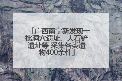 广西南宁新发现一批洞穴遗址、大石铲遗址等 采集各类遗物400余件