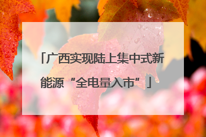 广西实现陆上集中式新能源“全电量入市”