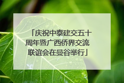 庆祝中泰建交五十周年暨广西侨界交流联谊会在曼谷举行