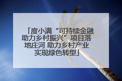 度小满“可持续金融助力乡村振兴”项目落地庄河 助力乡村产业实现绿色转型