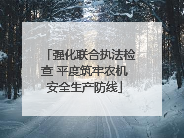 强化联合执法检查 平度筑牢农机安全生产防线