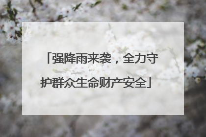 强降雨来袭，全力守护群众生命财产安全