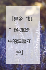 异乡“机”缘-旅途中的温暖守护