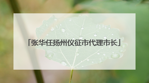 张华任扬州仪征市代理市长