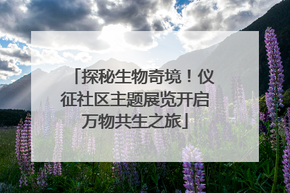 探秘生物奇境！仪征社区主题展览开启万物共生之旅